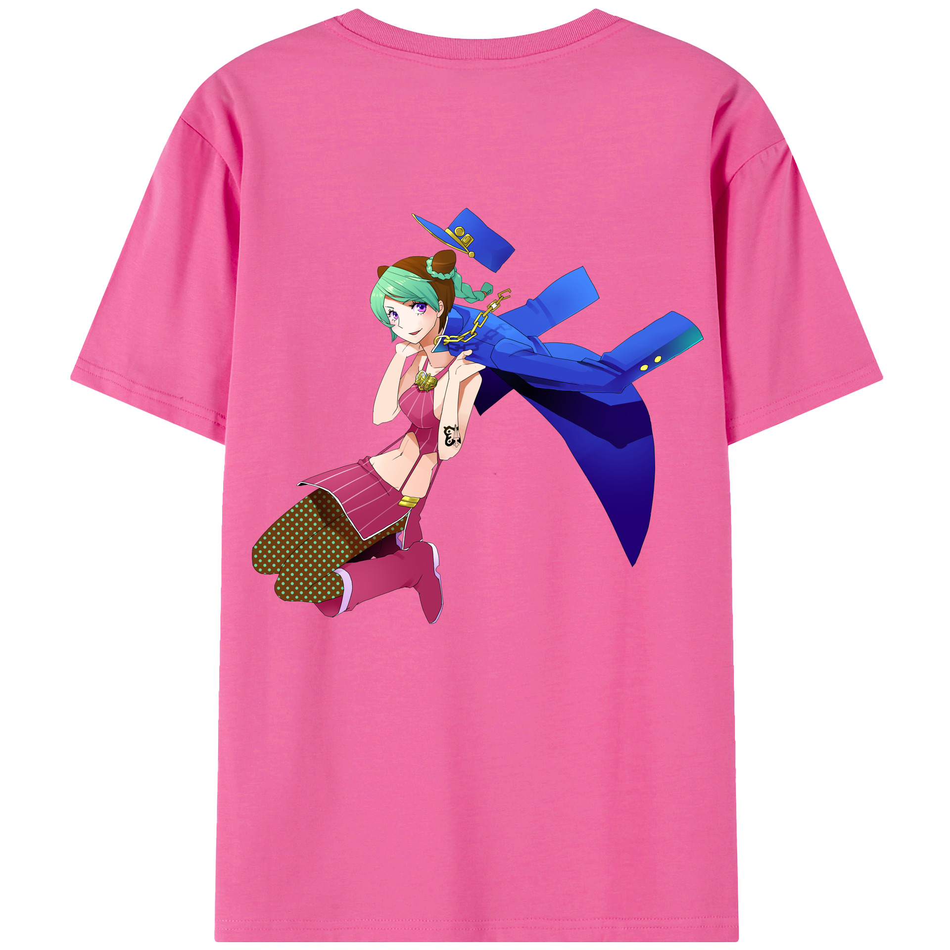 （画像用） "ジョジョの奇妙な冒険 くうじょう ジョリーン JoJo's Bizarre Adventure Jolyne Cujoh " レディース半袖Tシャツ(バックプリント)